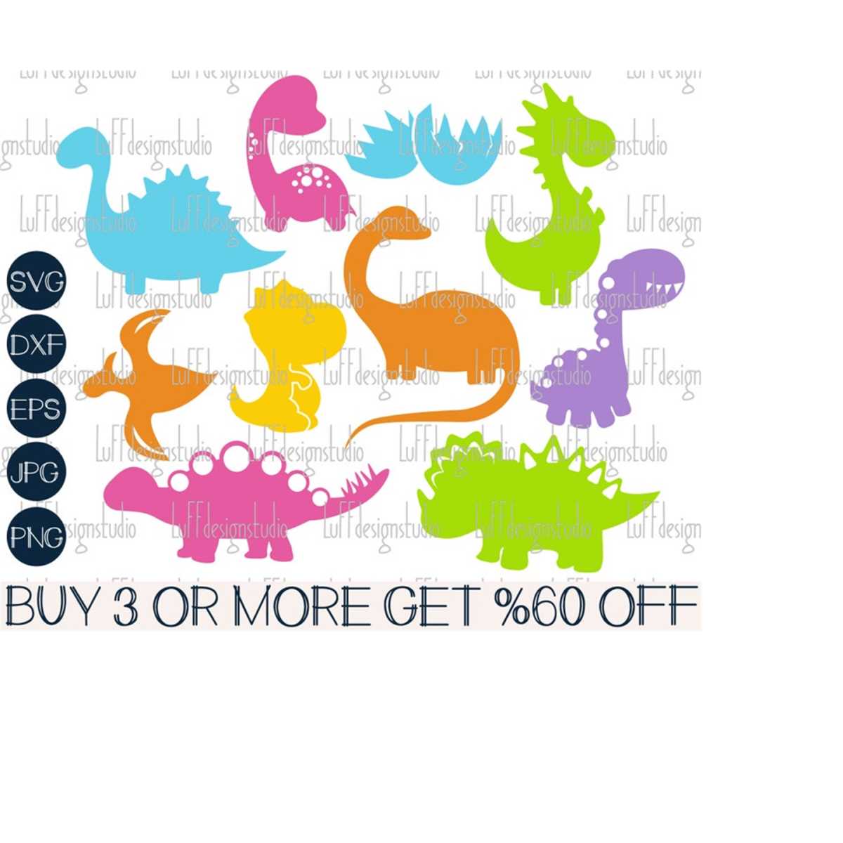 Dinosaur SVG Bundle, Cute Dino SVG, Baby Dinos Clipart, Png, | Inspire ...