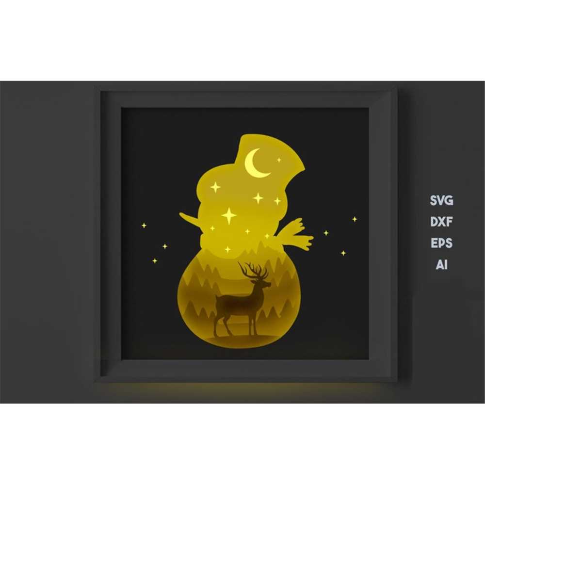 Christmas Shadow Box SVG File, Christmas 3D Scene SVG, Chris - Inspire