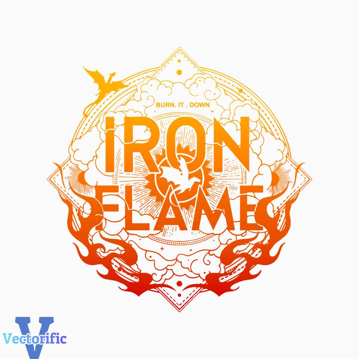 Iron Flame Fourth Wing Rebecca Yarros SVG Graphic File Inspire Uplift
