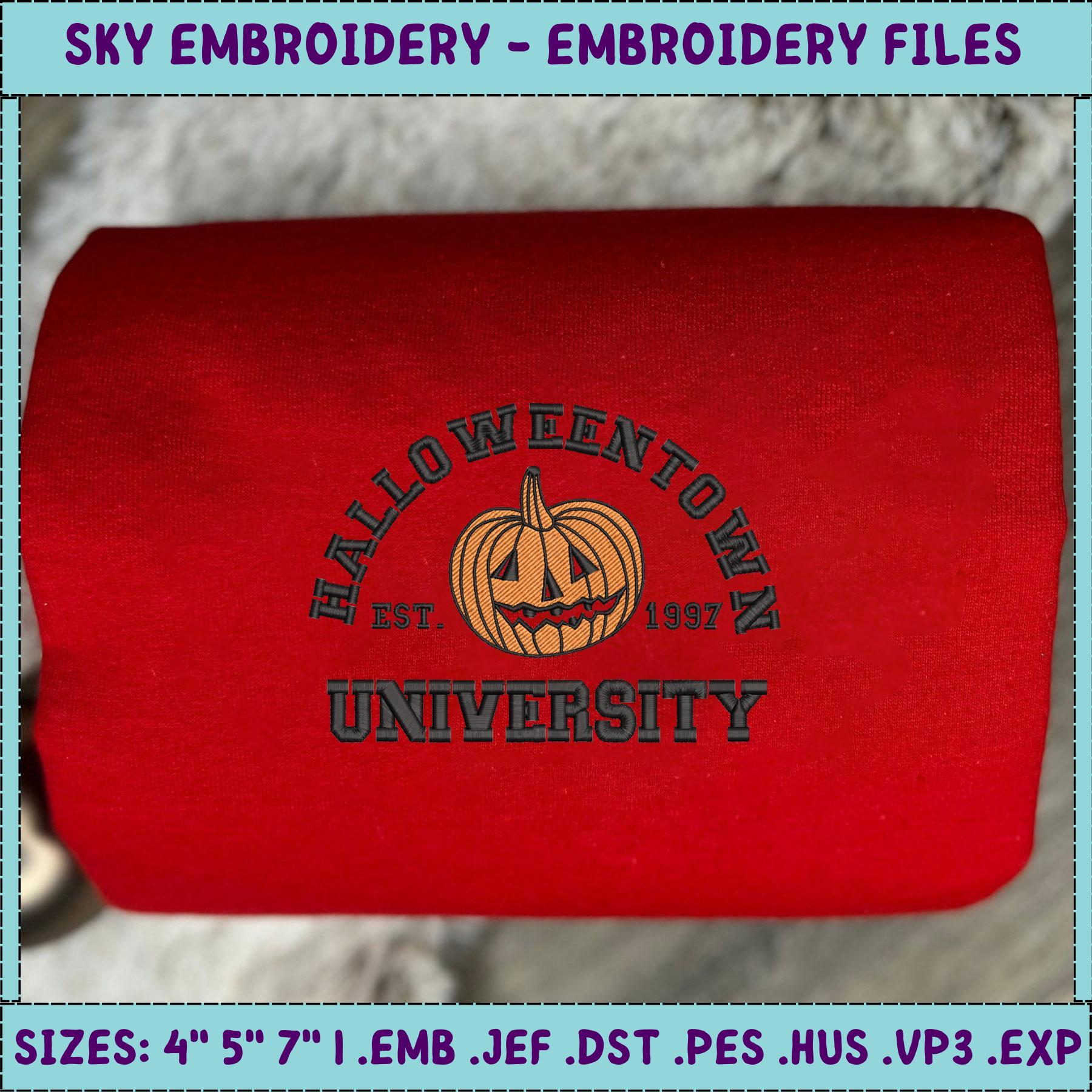 Halloween Town Embroidery Design, Horror Movie Embroidery De Inspire