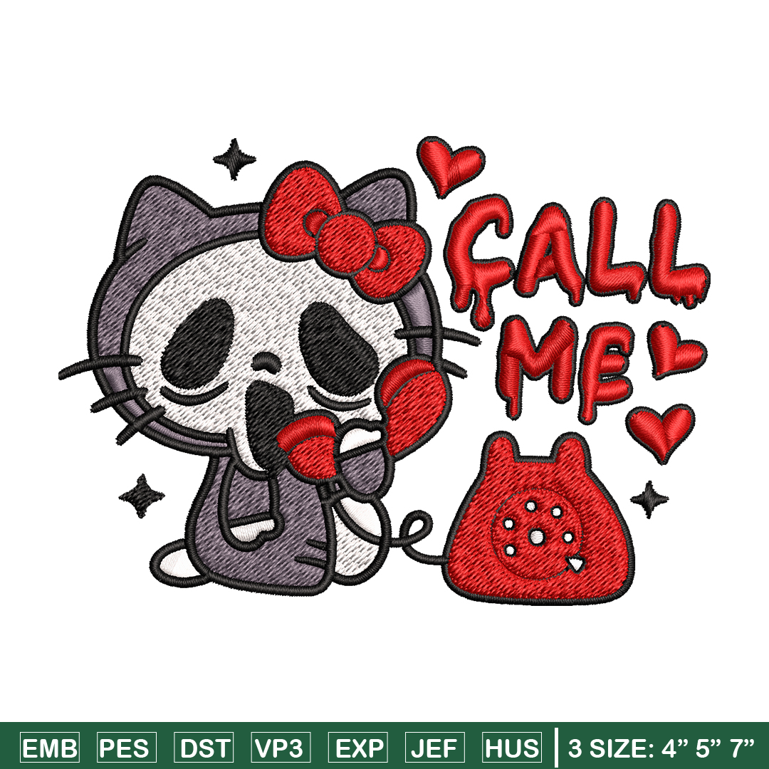 Call Me Scream Hello Kitty Embroidery design, Hallokitty Emb | Inspire ...