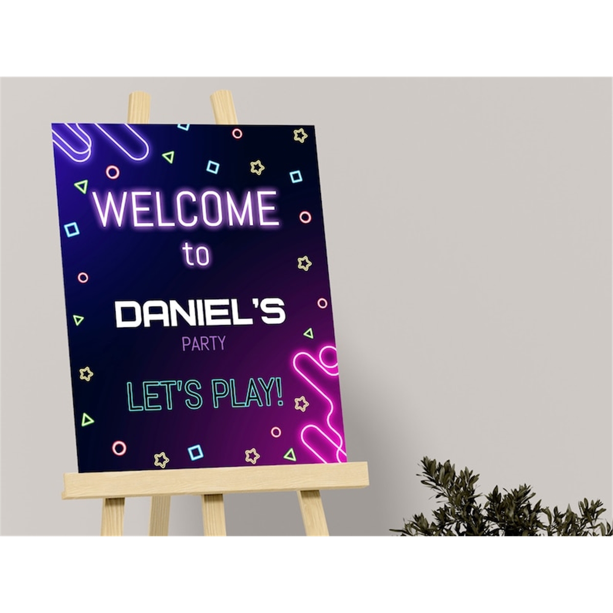 Arcade Birthday Welcome Sign Arcade Party Welcome Sign Let's | Inspire ...