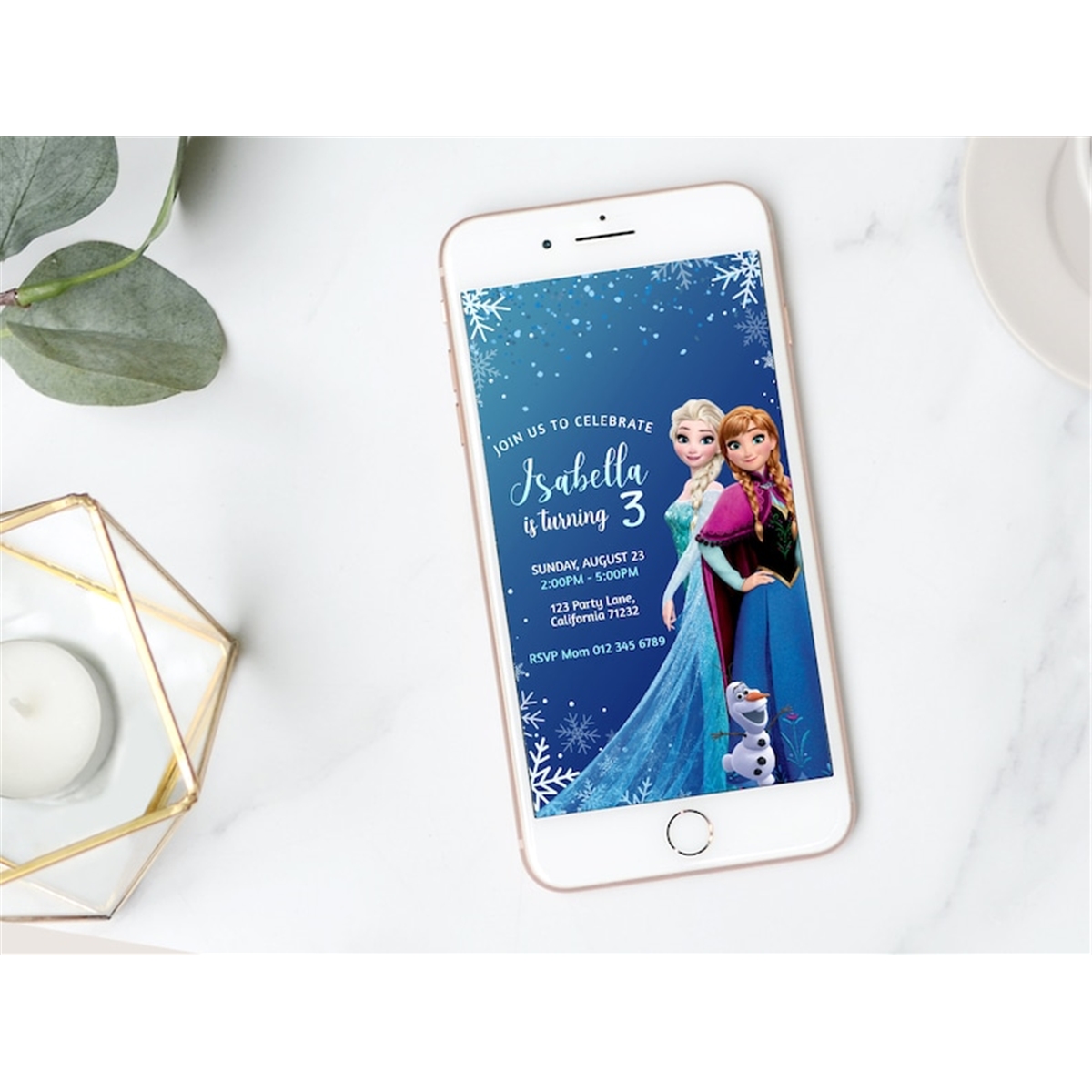 Frozen Electronic Invitation Elsa Birthday Invitation Digita Inspire
