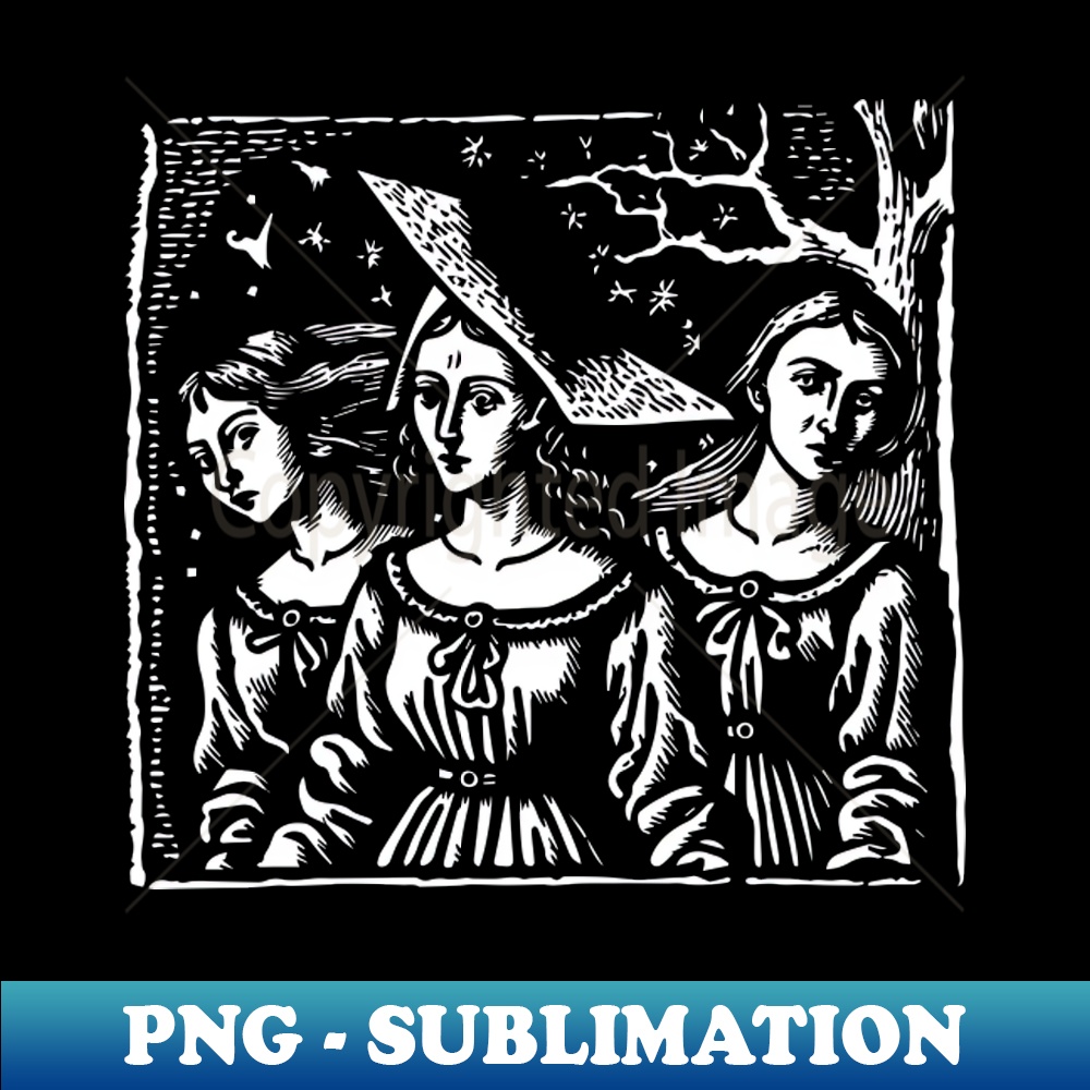 Medieval Witches 4 - PNG Transparent Sublimation Design - Un - Inspire Uplift