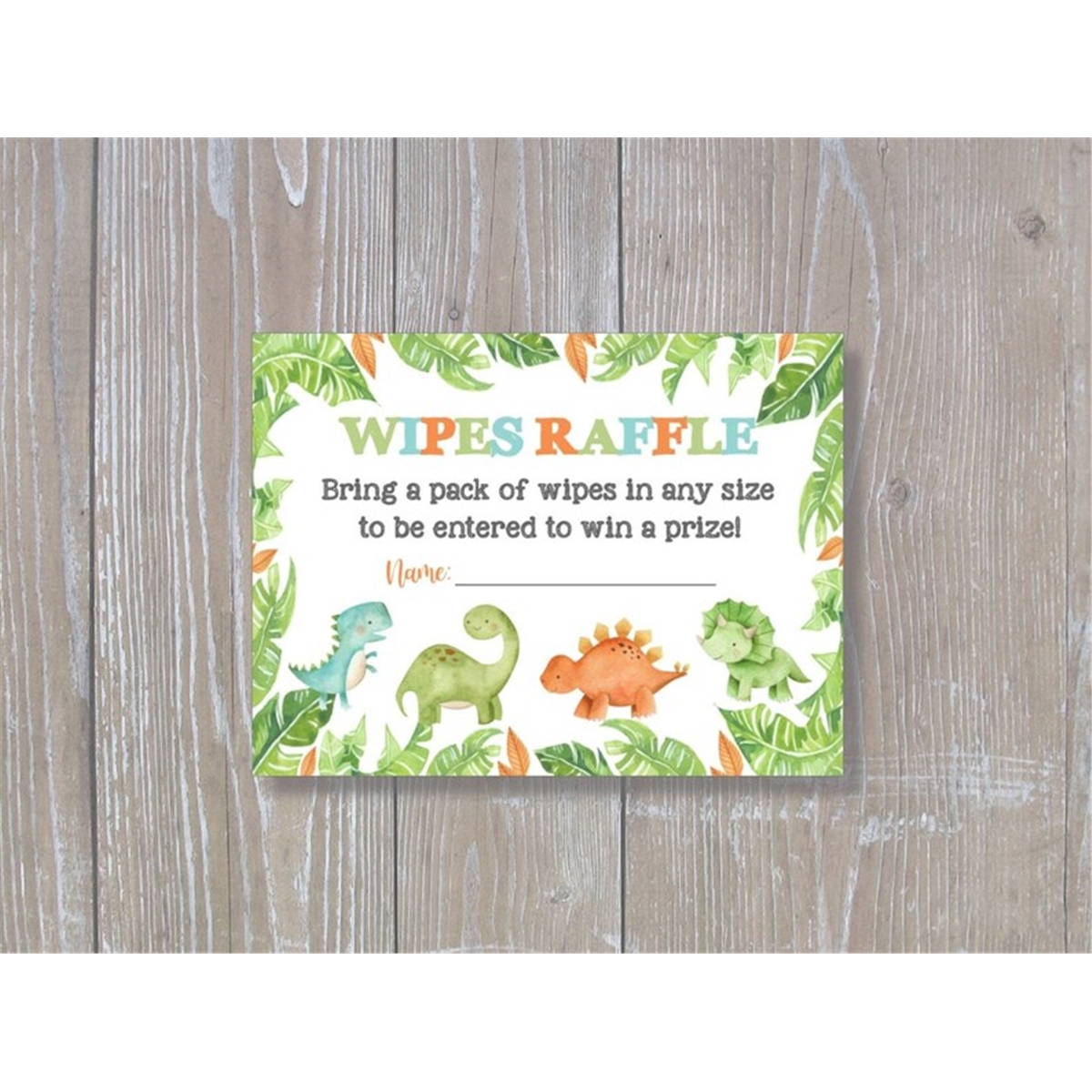 Wipey Raffle Dinosaur Wipes Raffle, Dino Wipes Raffle Instant Download | Inspire Uplift