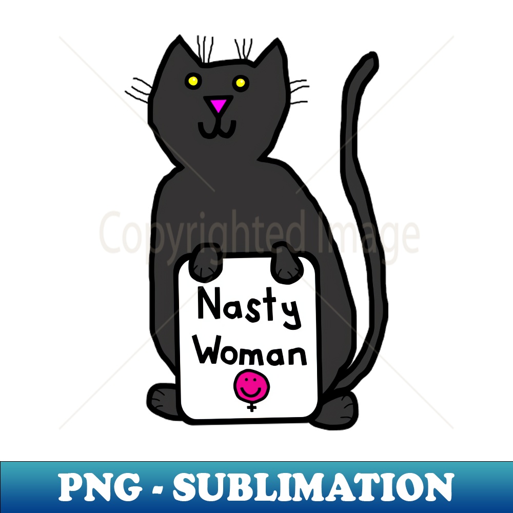 Cute Cat with Nasty Woman Sign Supports Kamala Harris - Excl | Inspire ...