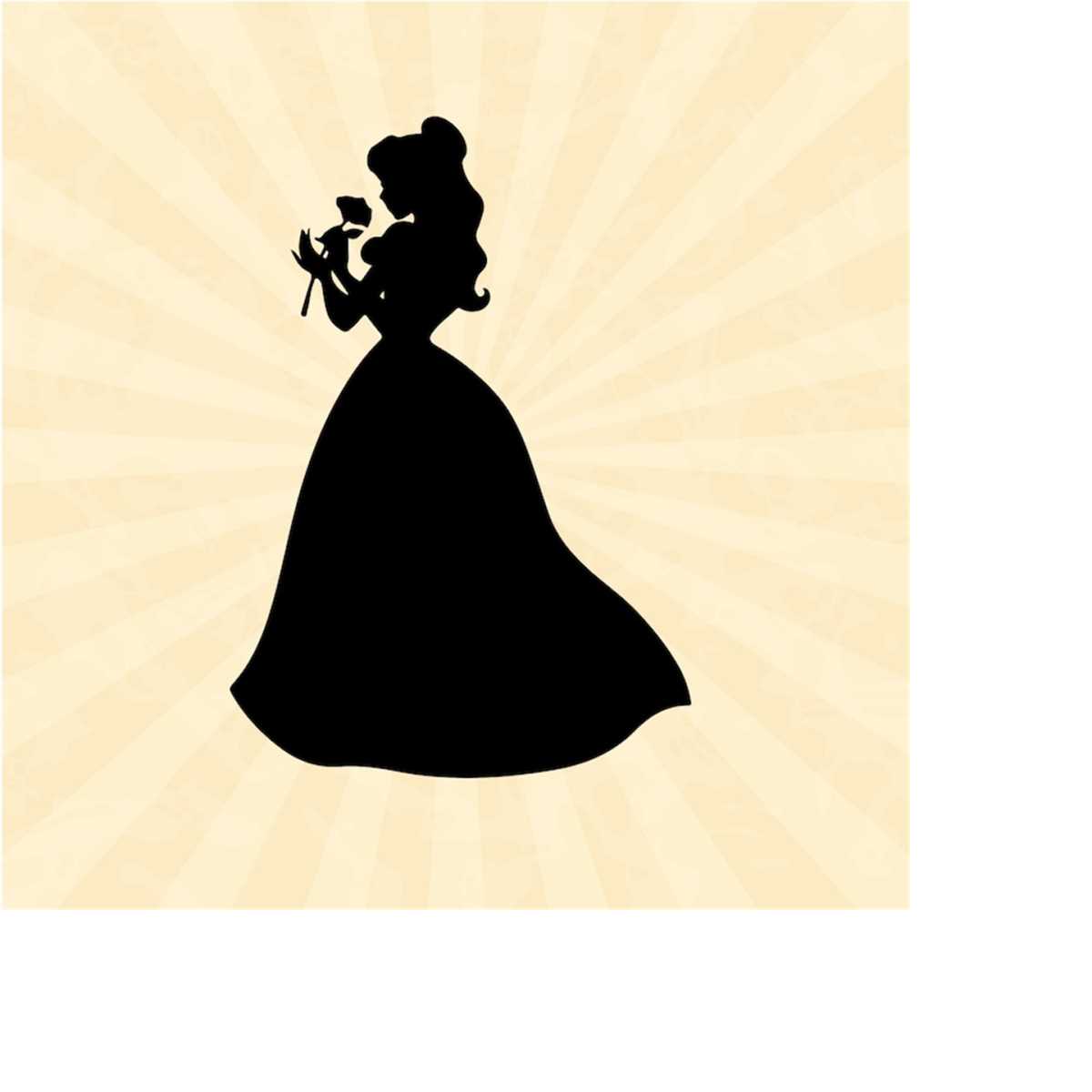 Beauty and the Beast svg, Belle svg, Belle silhouette svg, V - Inspire ...
