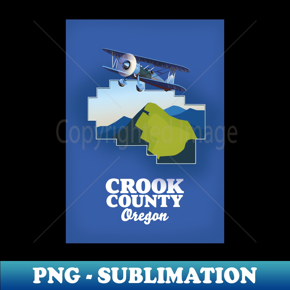 Crook County Oregon map PNG Sublimation Digital Download Inspire