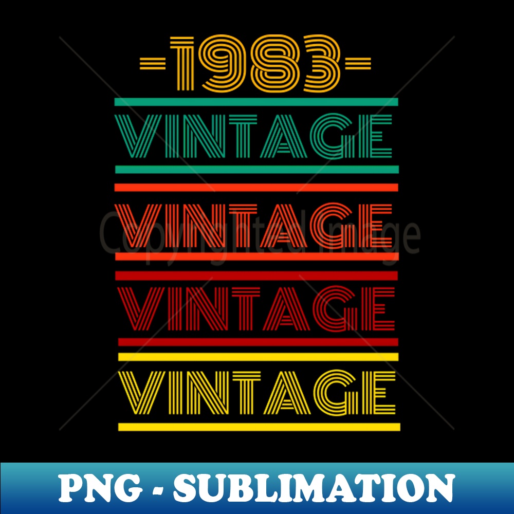 1983 Vintage Retro Colorful Design - PNG Transparent Sublima - Inspire ...