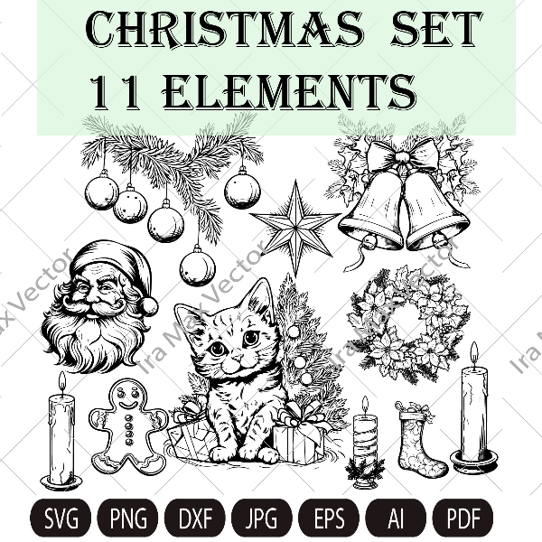CHRISTMAS SVG Bundle, CHRISTMAS Clipart, Christmas cut files - Inspire