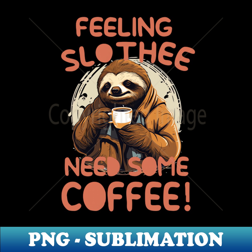 Feeling Slothee Need Some Coffee - Exclusive PNG Sublimation - Inspire ...