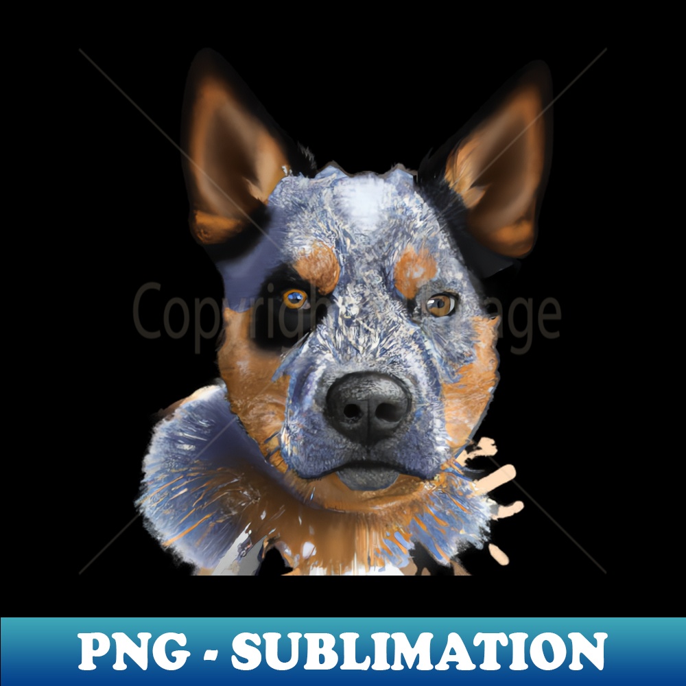 Cute Australian Cattle Dog Drawing Retro PNG Sublimation D Inspire