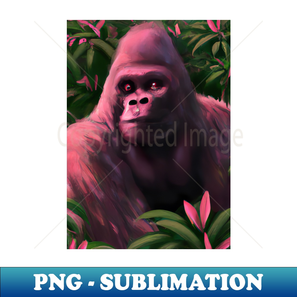 Pink Gorilla Retro PNG Sublimation Digital Download Unle Inspire