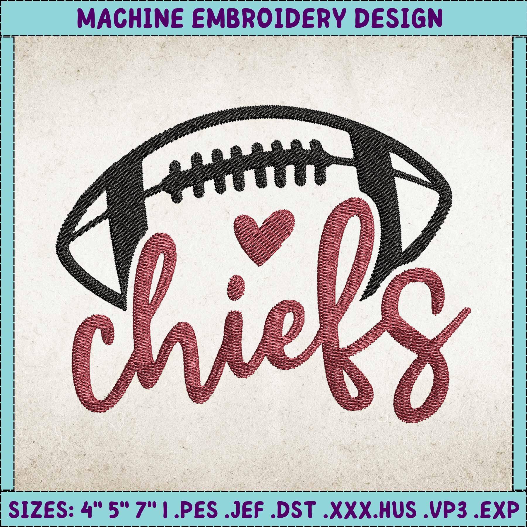 Chiefs Football Logo Embroidery Design, NFL Kansas City Chie Inspire
