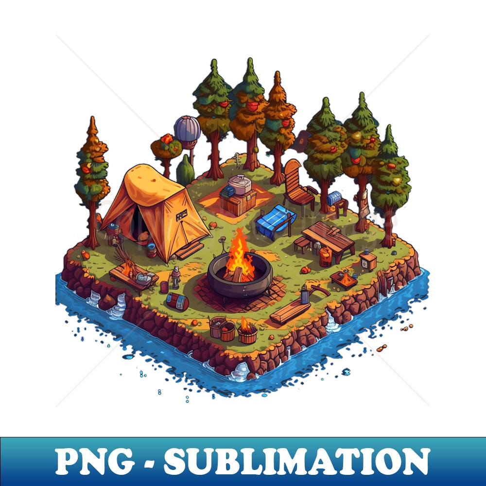 Camp Site Pixel Art Style - Premium PNG Sublimation File - B | Inspire ...