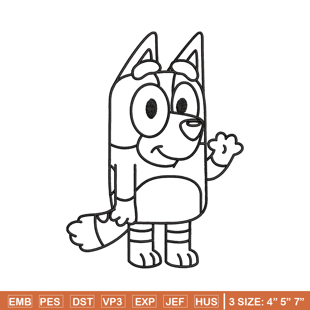 Dad Bluey Coloring Pages Embroidery, Bluey Embroidery, Embro - Inspire ...