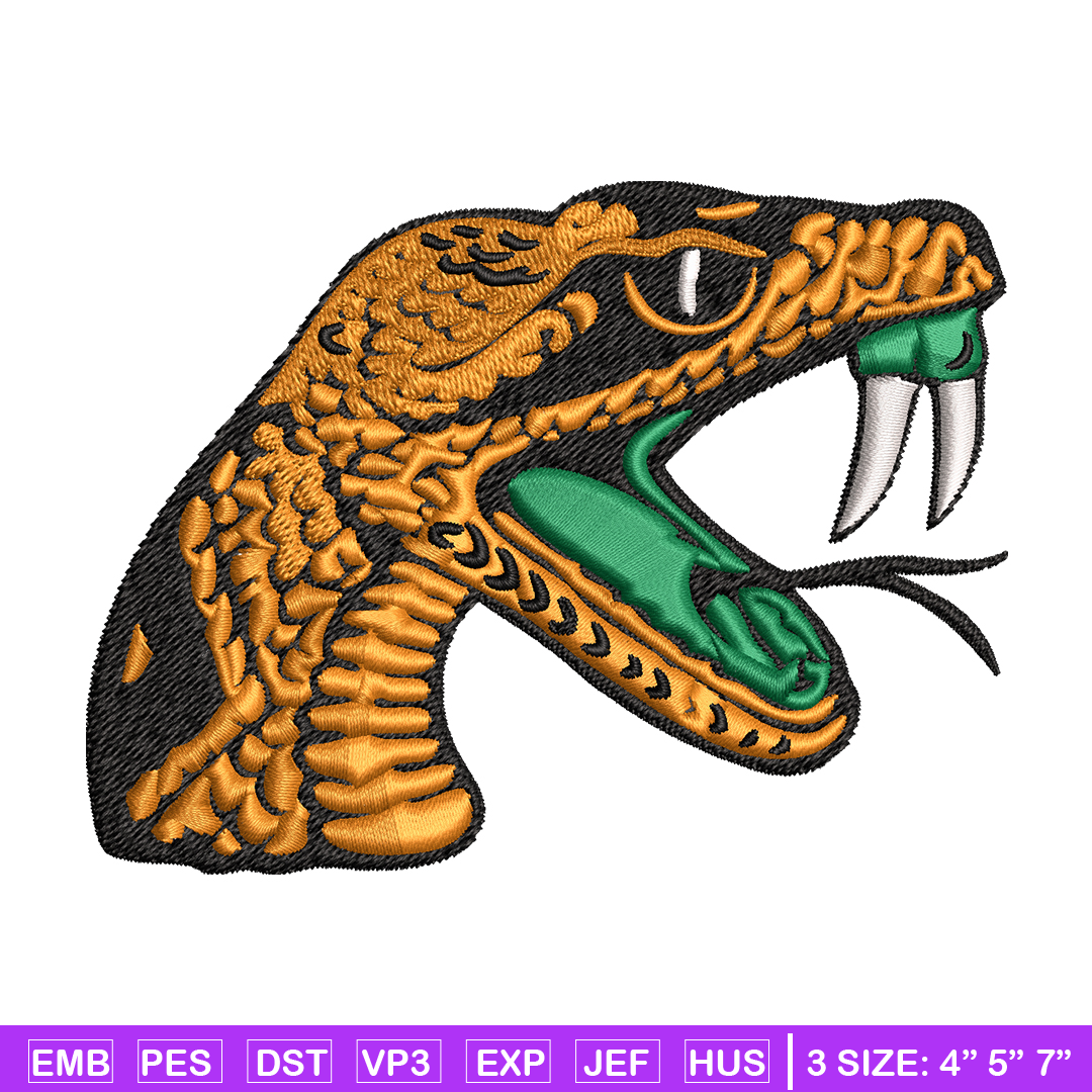 Rusty Rattler Logo Design Florida A&M Rattlers embroidery design, Florida A&M Rattlers - Inspire ...