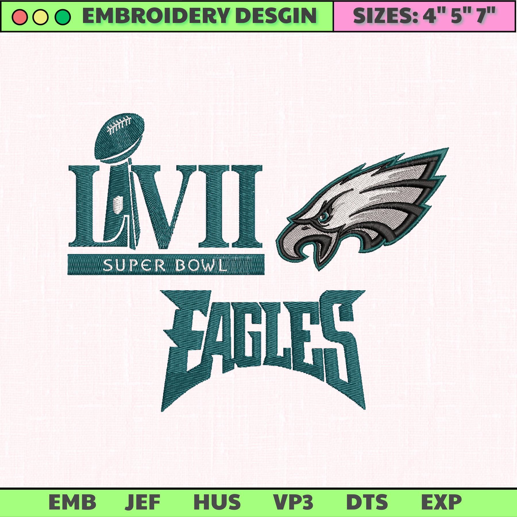 NFL Super Bowl LVII Philadelphia Eagles Embroidery Design, N - Inspire ...
