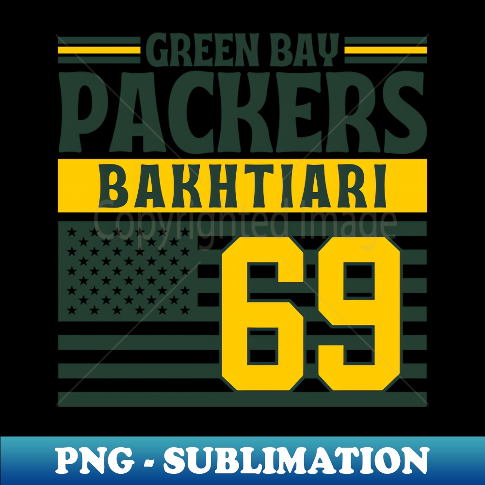 Green Bay Packers Bakhtiari 69 American Flag Football - Digi | Inspire ...