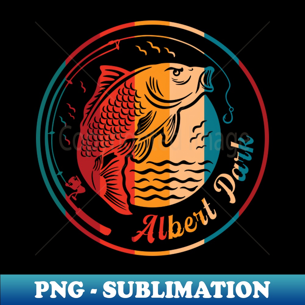 Retro Albert Park Lake Fishing Signature Sublimation PNG F Inspire Uplift