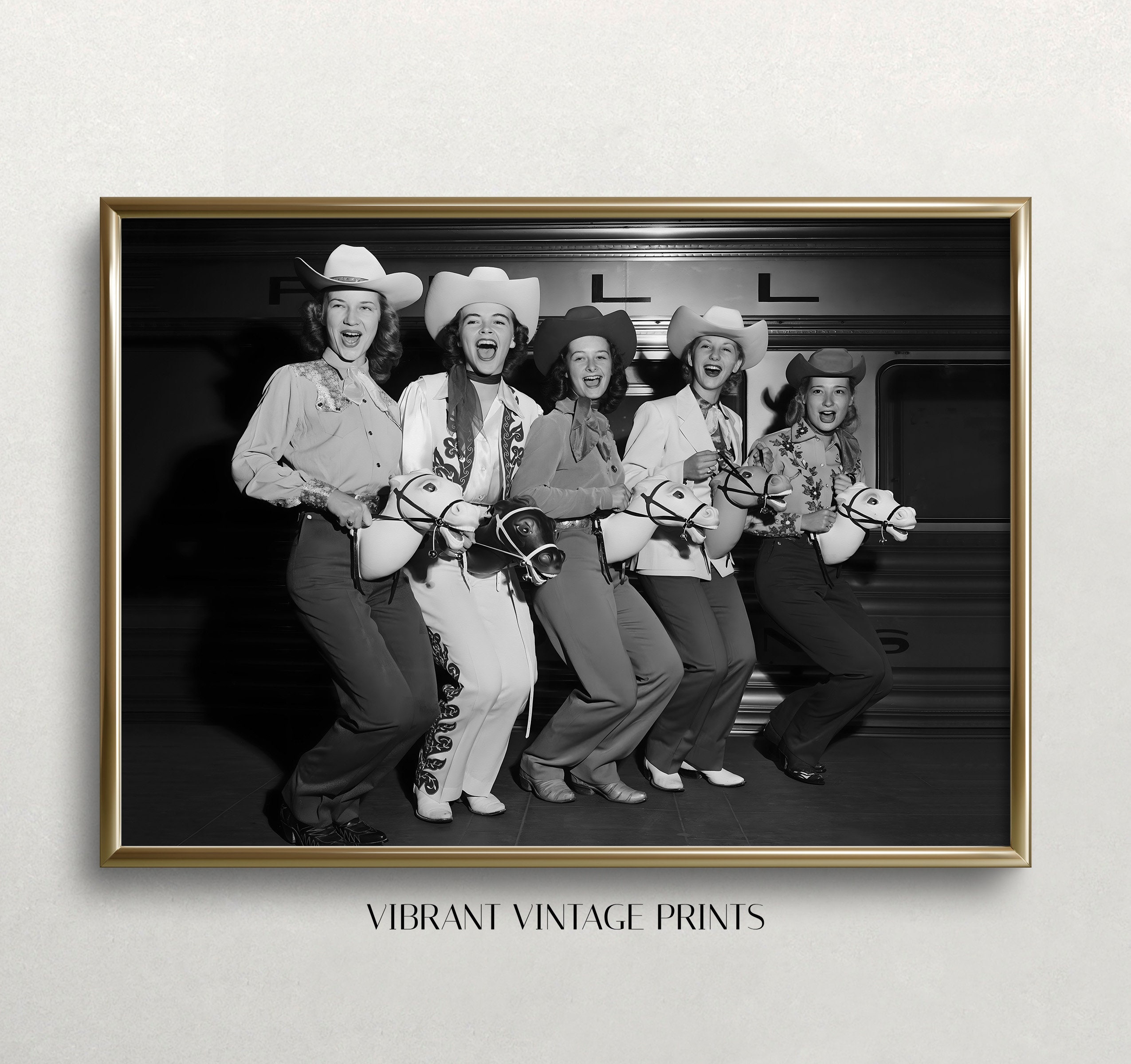 Cowgirl Wall Art, Black and White Art, Vintage Wall Art, Wil Inspire