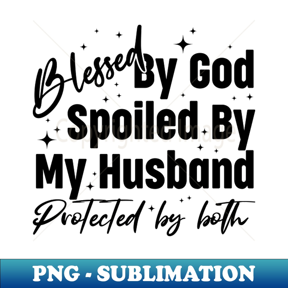 Personalized Chibi Couple Acrylic Plaque - Gift Idea For Couple - Blessed By God, Spoiled By My Husband, Protected By Both