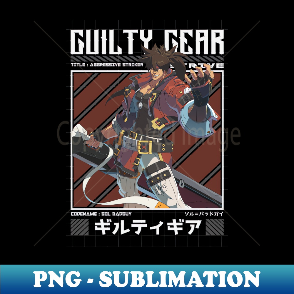 Sol Badguy - Guilty Gear Strive - Vintage Sublimation PNG Do | Inspire ...