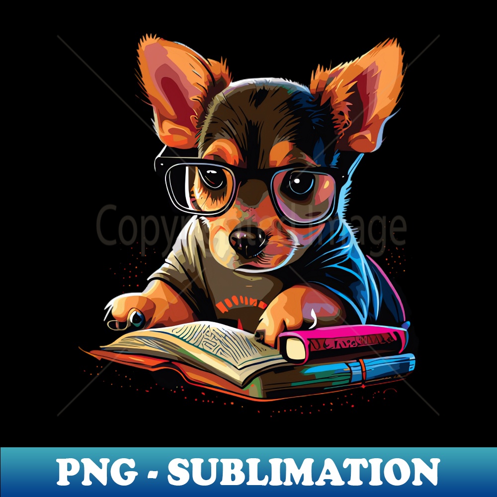 Dog Reading books - Aesthetic Sublimation Digital File - Boo - Inspire ...