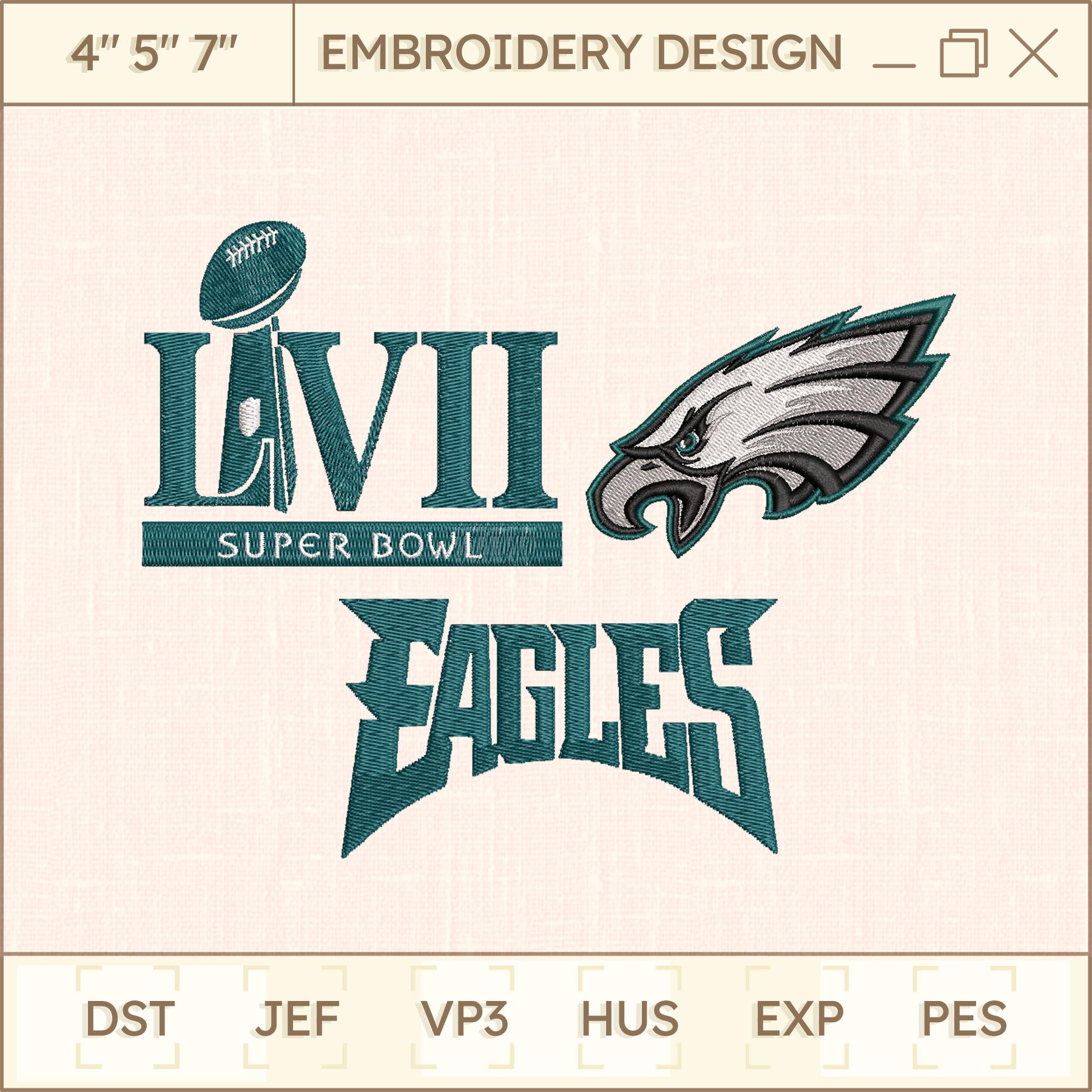 NFL Super Bowl LVII Philadelphia Eagles Embroidery Design, N | Inspire ...
