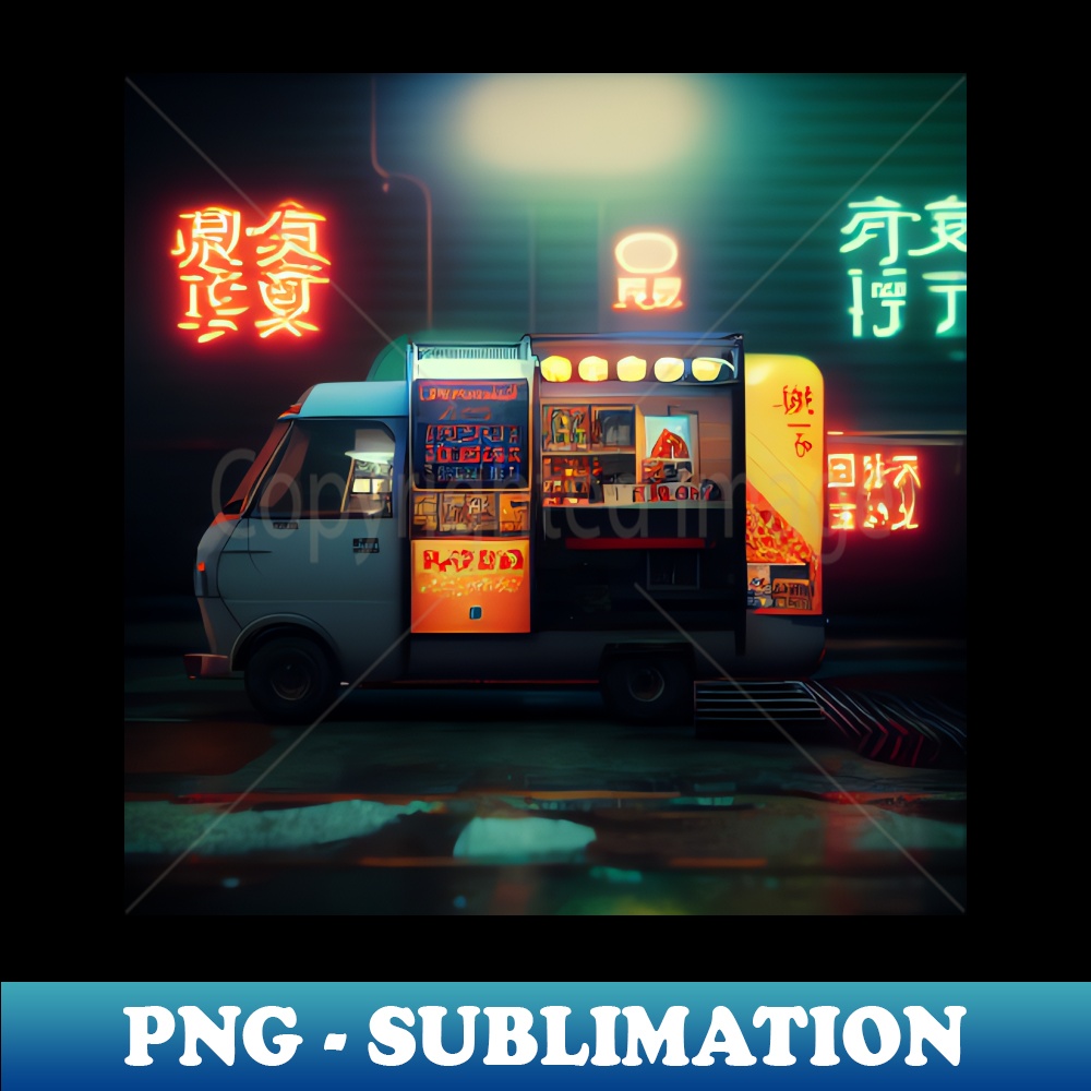 Cyberpunk Tokyo Ramen Food Truck - PNG Transparent Digital D | Inspire ...