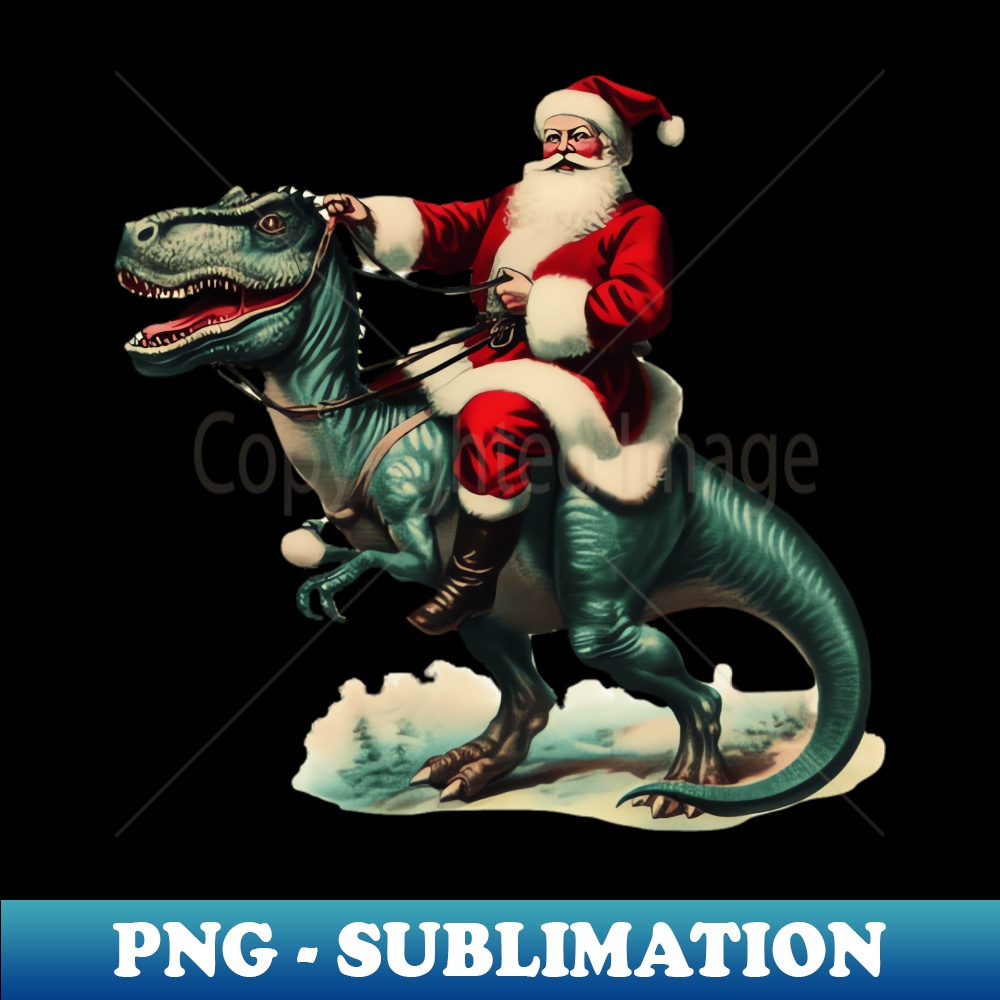 Santa Claus Riding a Dinosaur - High-Quality PNG Sublimation - Inspire ...