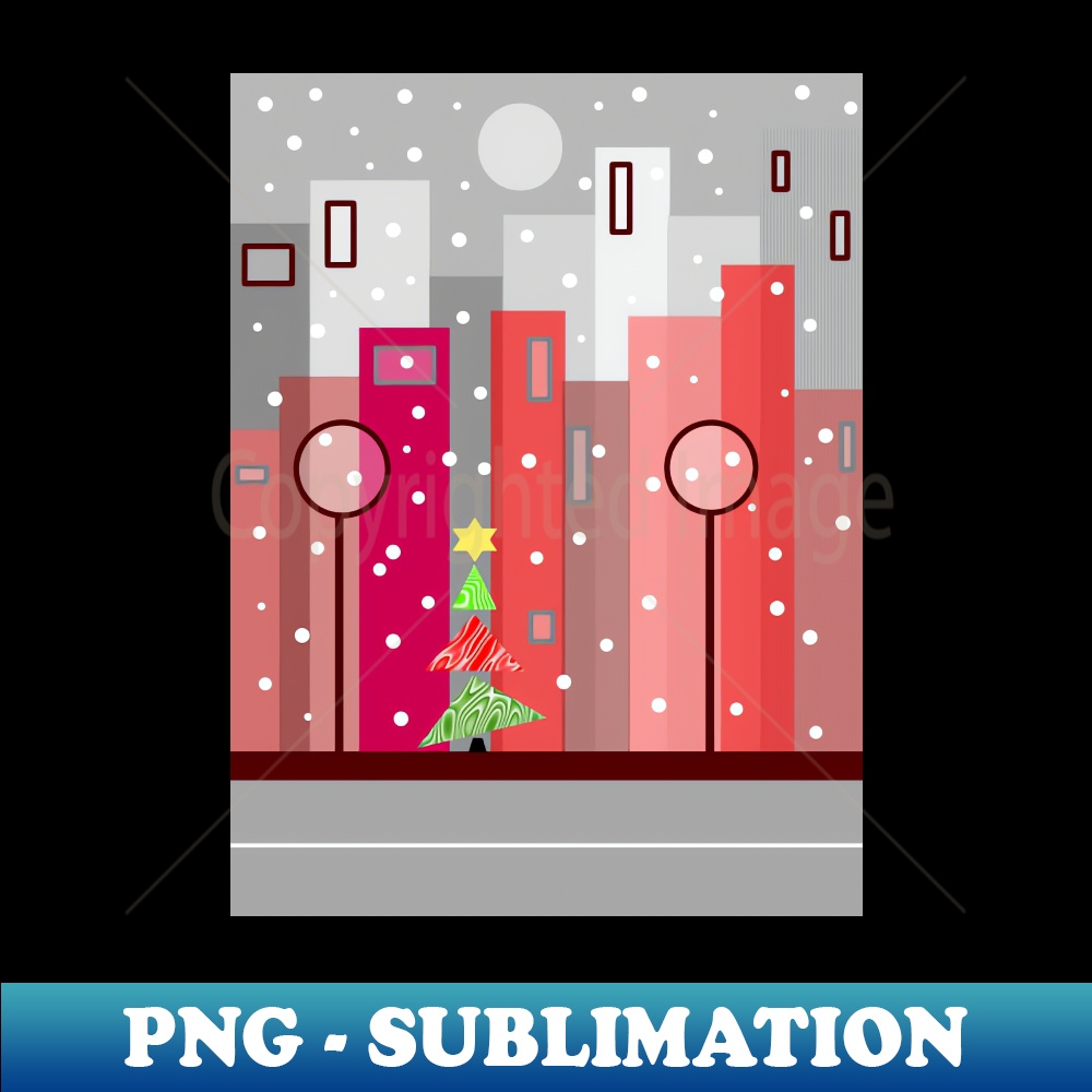 CHRISTMAS In The City Premium PNG Sublimation File Inst Inspire