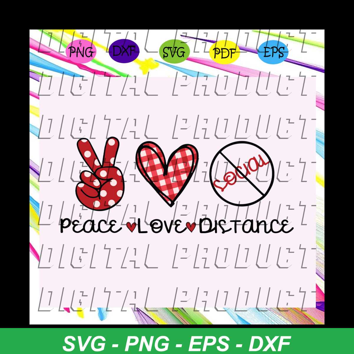 Peace Love Distance Svg, Peace Heart Distance Svg, Social Di | Inspire ...