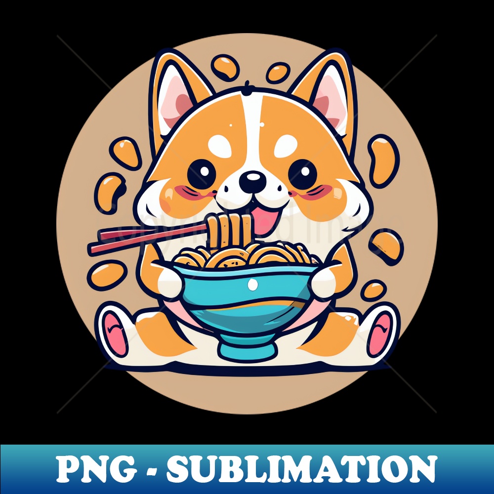 Cute Corgi Dog Eating Ramen Cute Kawaii Noodles - PNG Sublim | Inspire ...