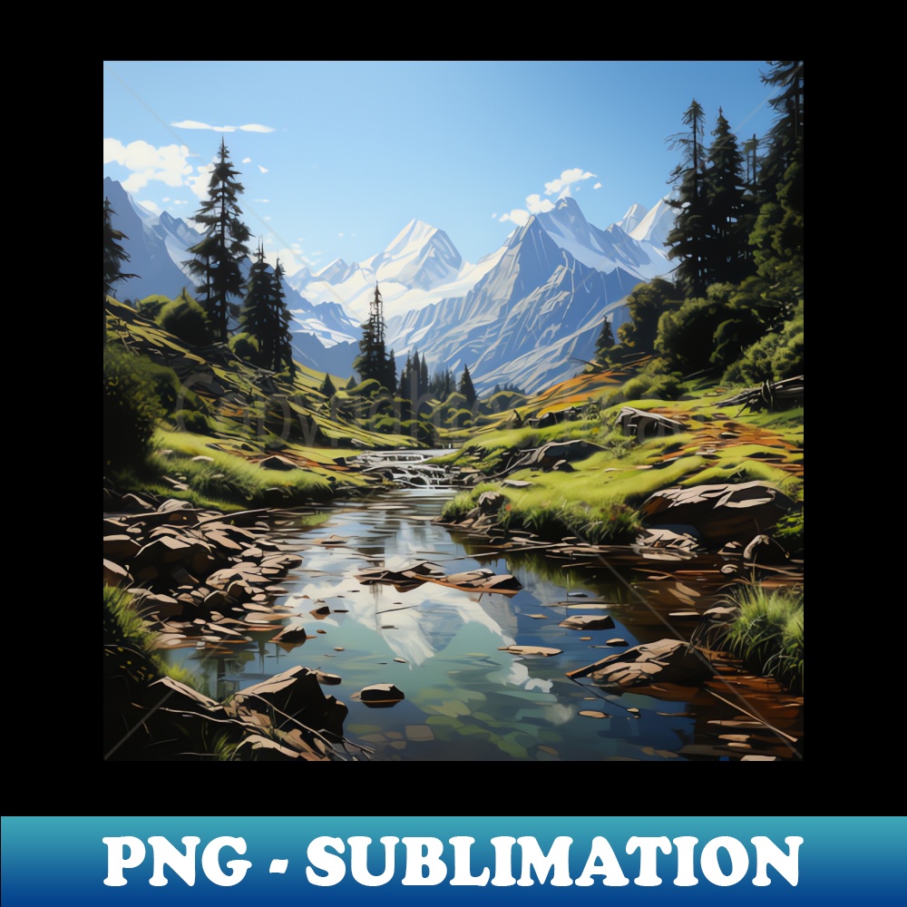 Mountain Lake Scene Forest Tree Landscape - PNG Transparent - Inspire ...