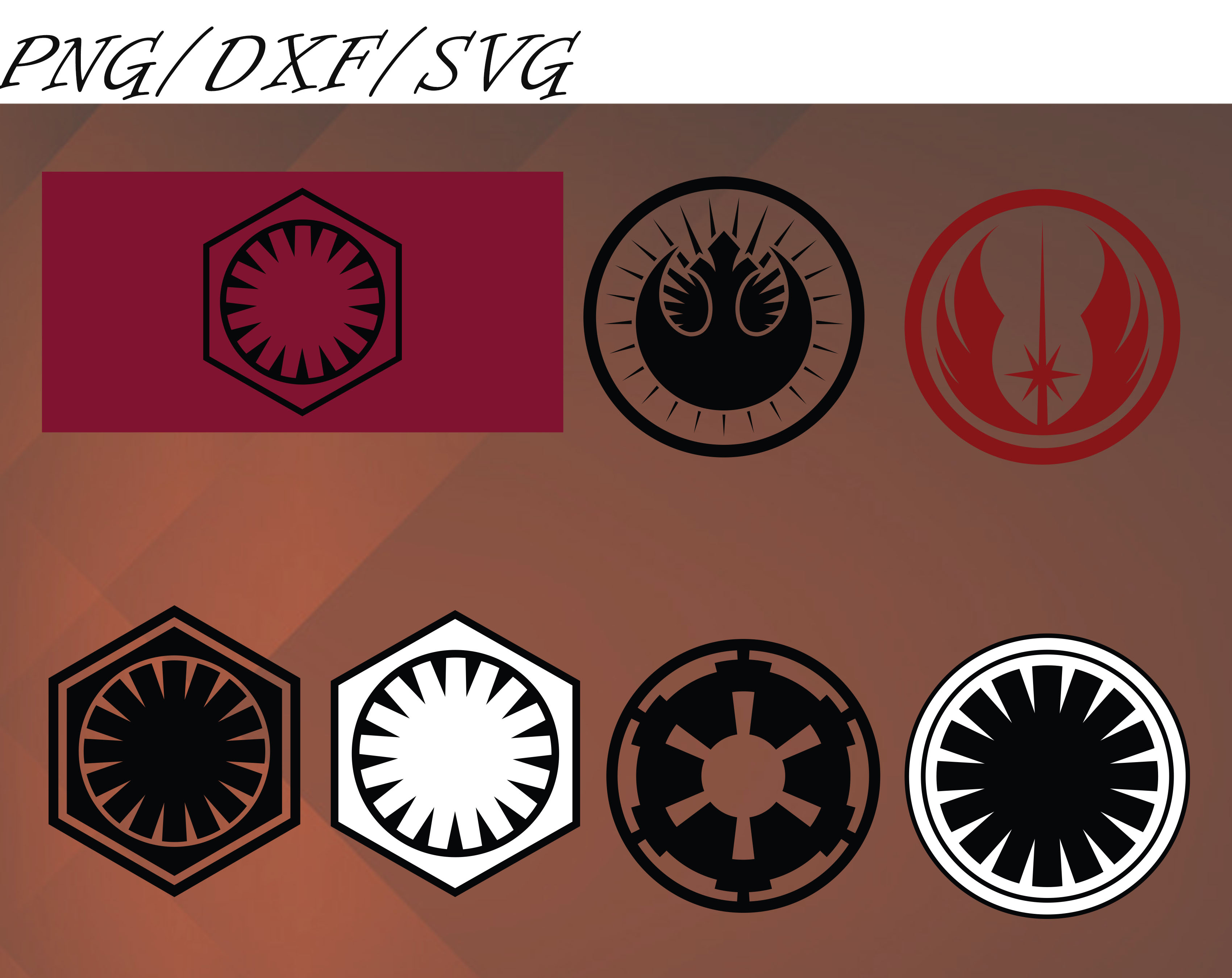 Star Wars Emblem SVG, Bundles Star War SVG, PNG,DXF, PDF, JP Inspire