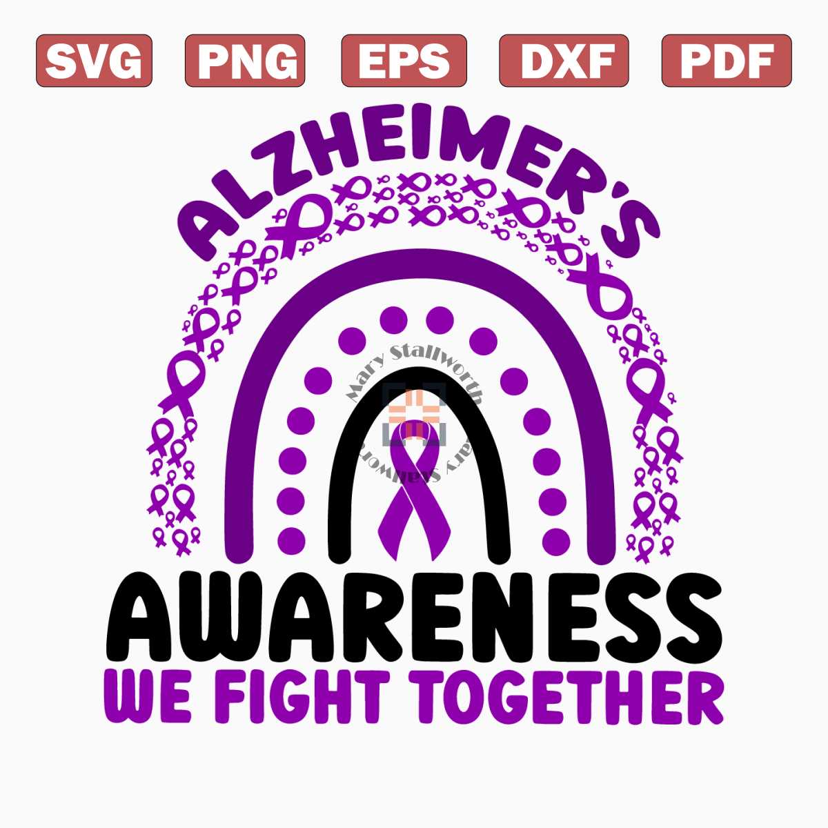 Alzheimer's Awareness Svg Png, We Fight Together Svg, Purple | Inspire ...