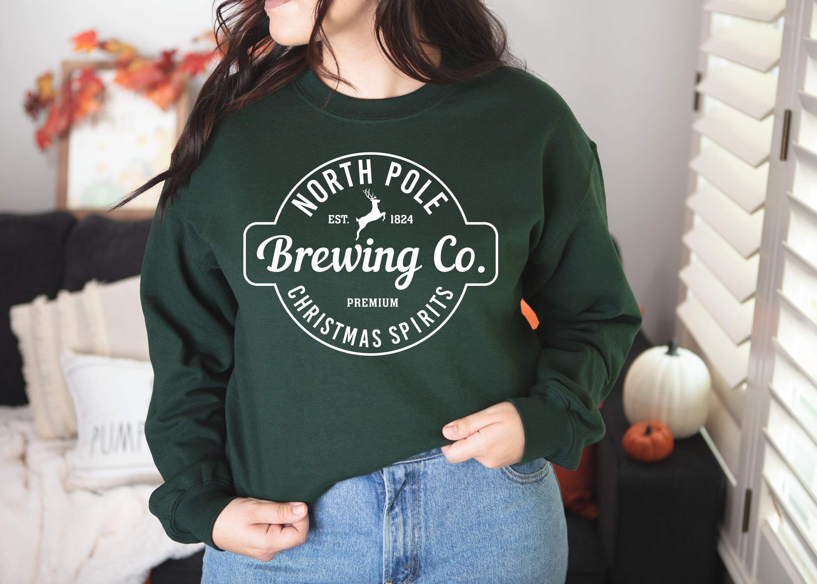 North Pole Brewing Co Sweatshirt, Christmas Sweatshirt, Prem - Inspire