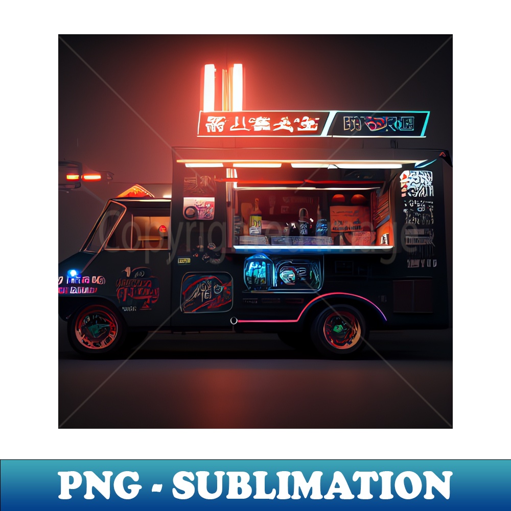 Cyberpunk Tokyo Ramen Food Truck - Trendy Sublimation Digita - Inspire ...