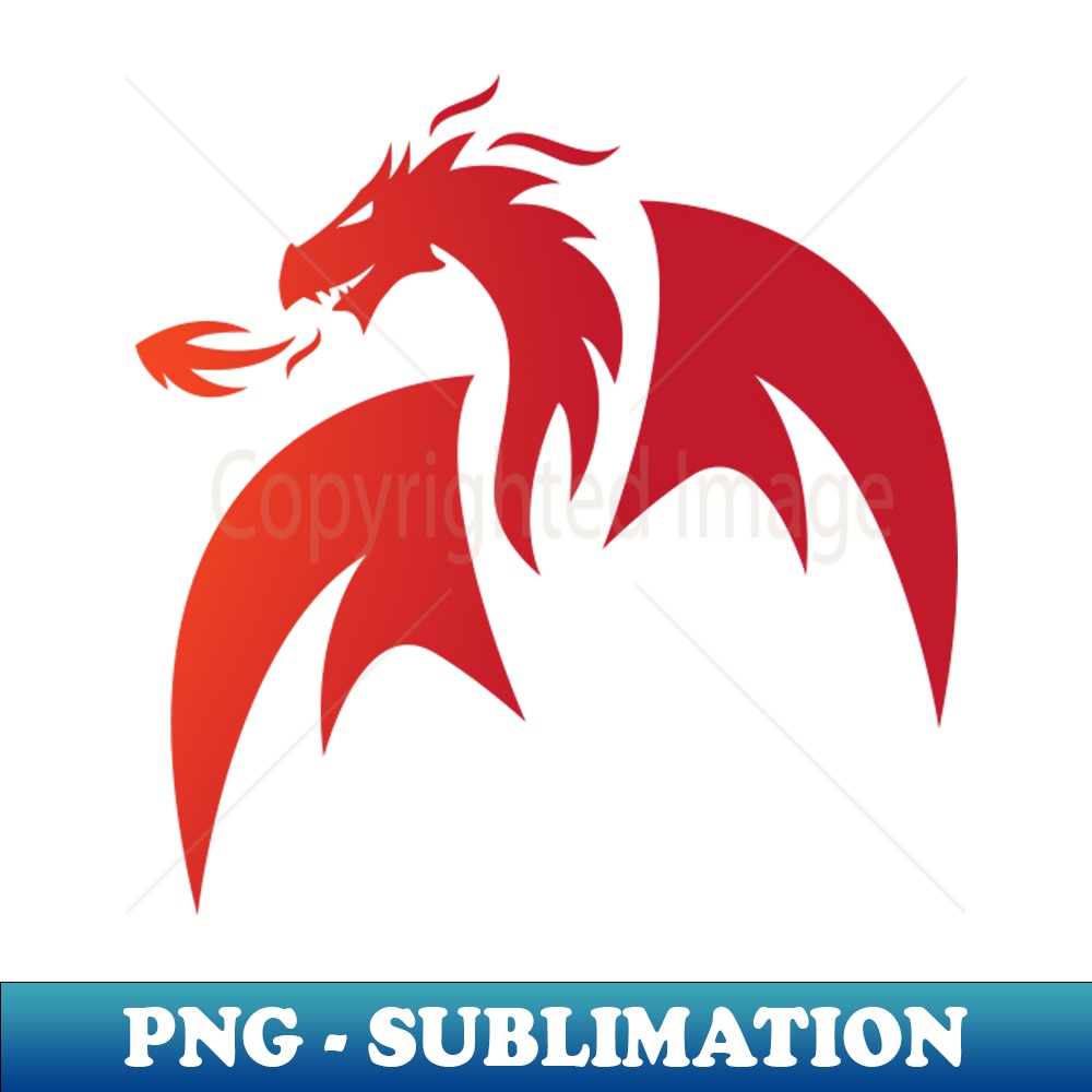 Dragon head silhouette red gradient color artistic sublima inspire