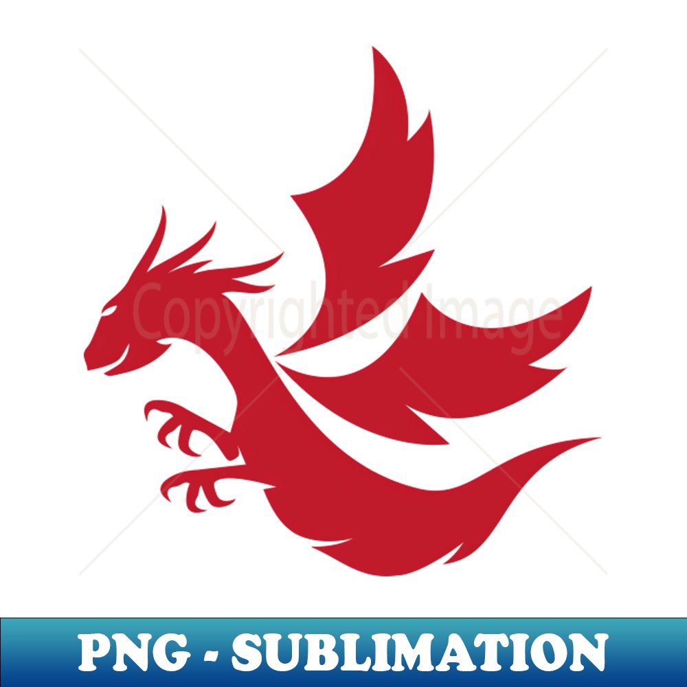 Dragon head silhouette red gradient color artistic sublima inspire