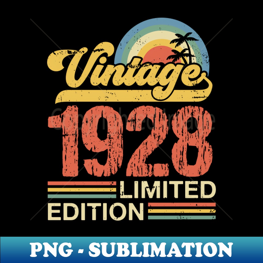 Retro vintage 1928 limited edition - Retro PNG Sublimation D - Inspire ...