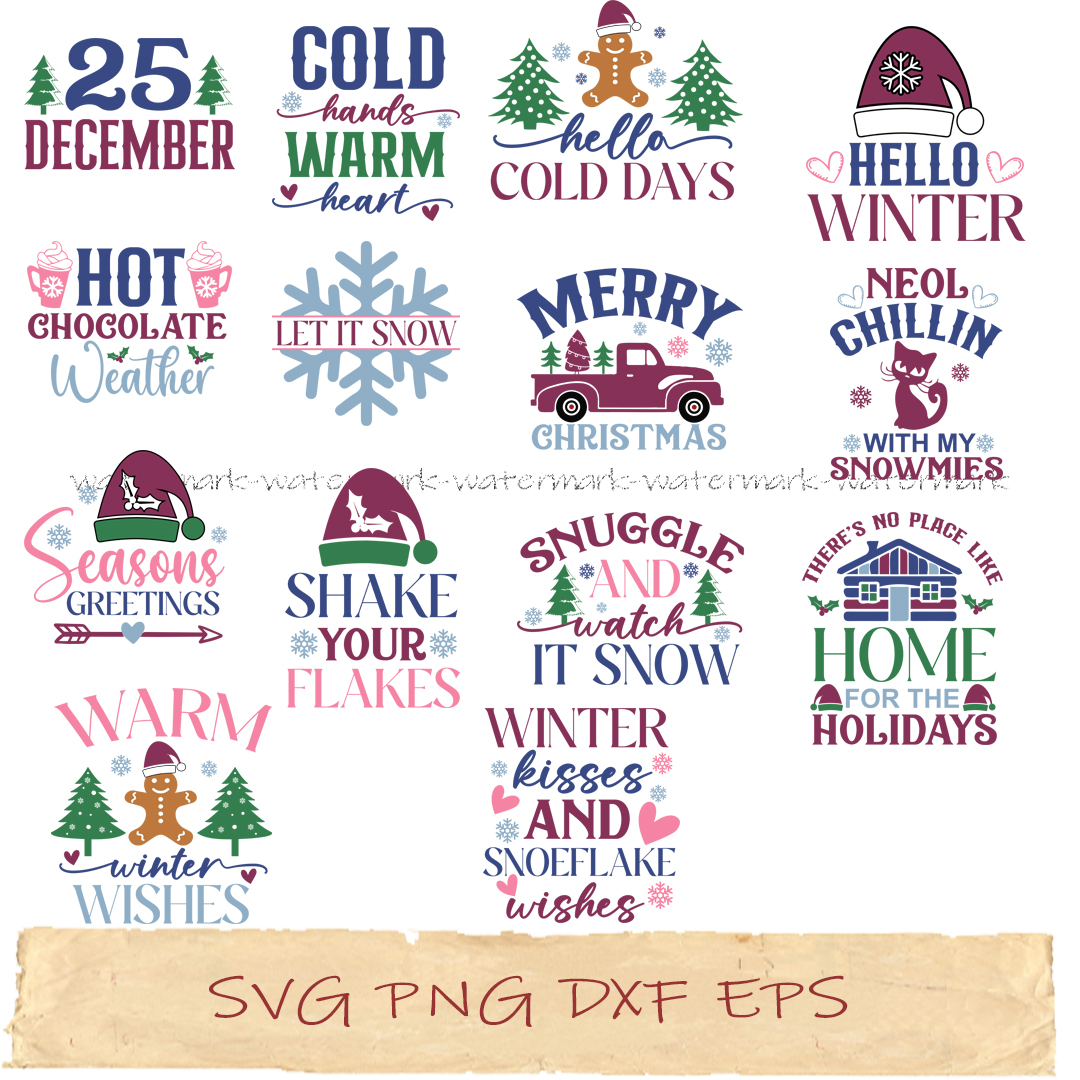 Christmas Winter Svg Bundle, png cricut, file sublimation, i | Inspire ...