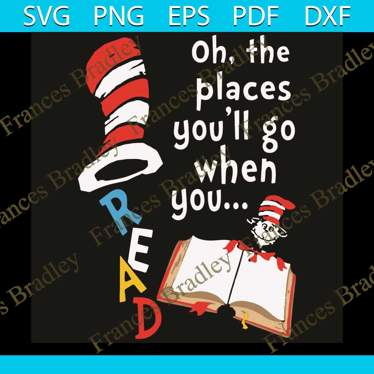 Oh The Places You'll Go When You Read Svg, Dr Seuss Svg, Rea | Inspire ...