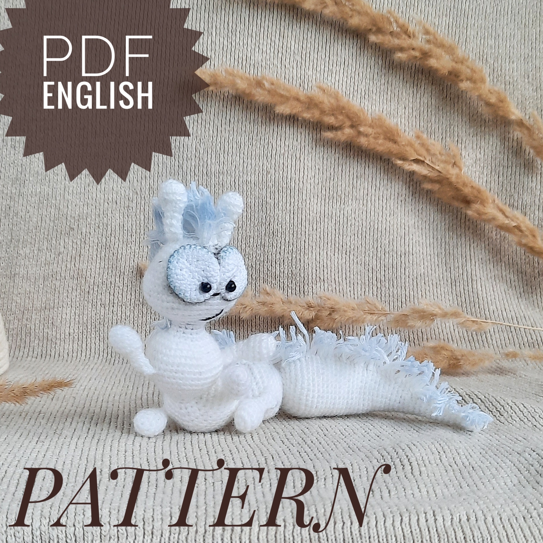 Crochet pattern soft toy Caterpillar. Soft toy for baby. Gif Inspire