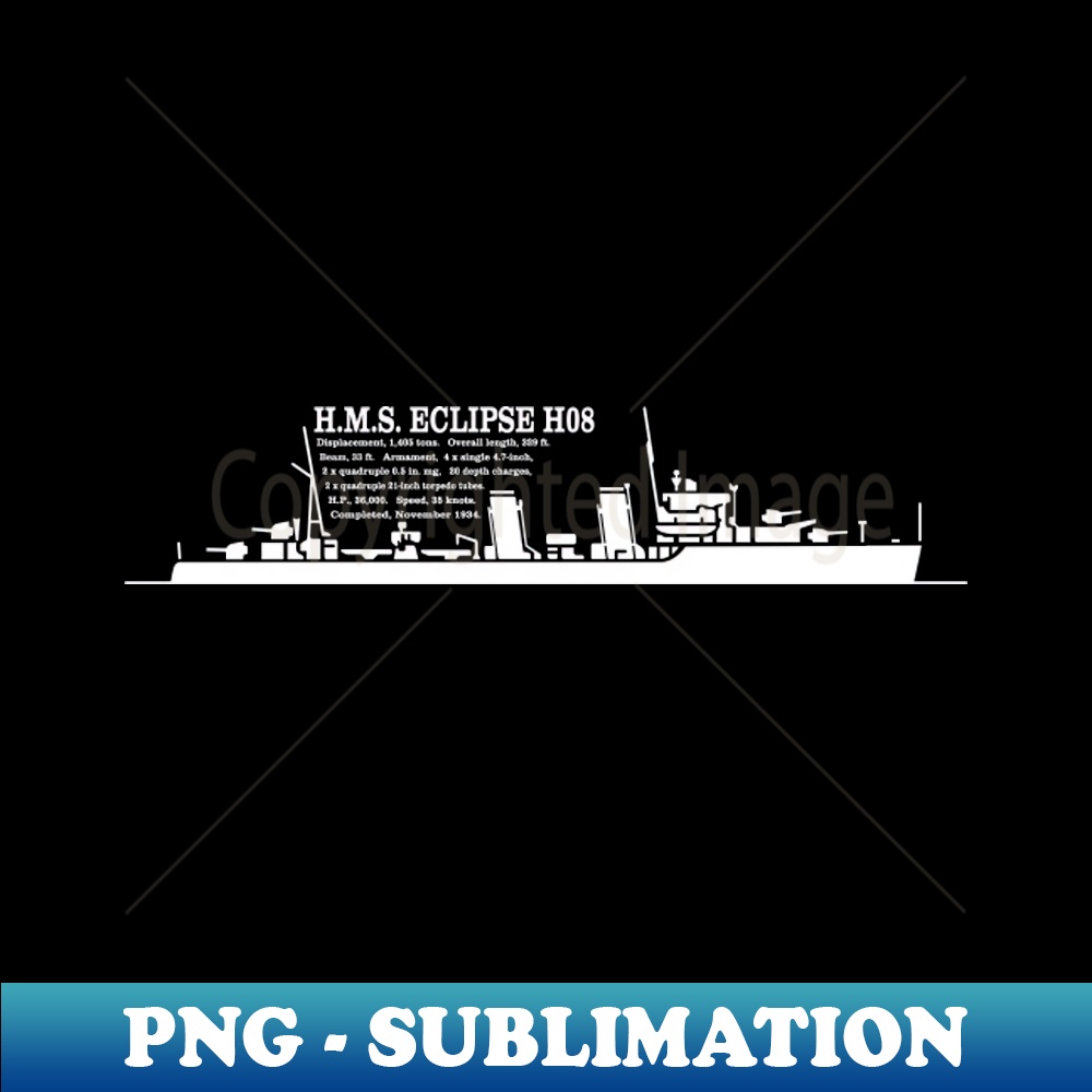 HMS Eclipse H08 British WW2 Destroyer Ship Infographic Silho - Inspire ...