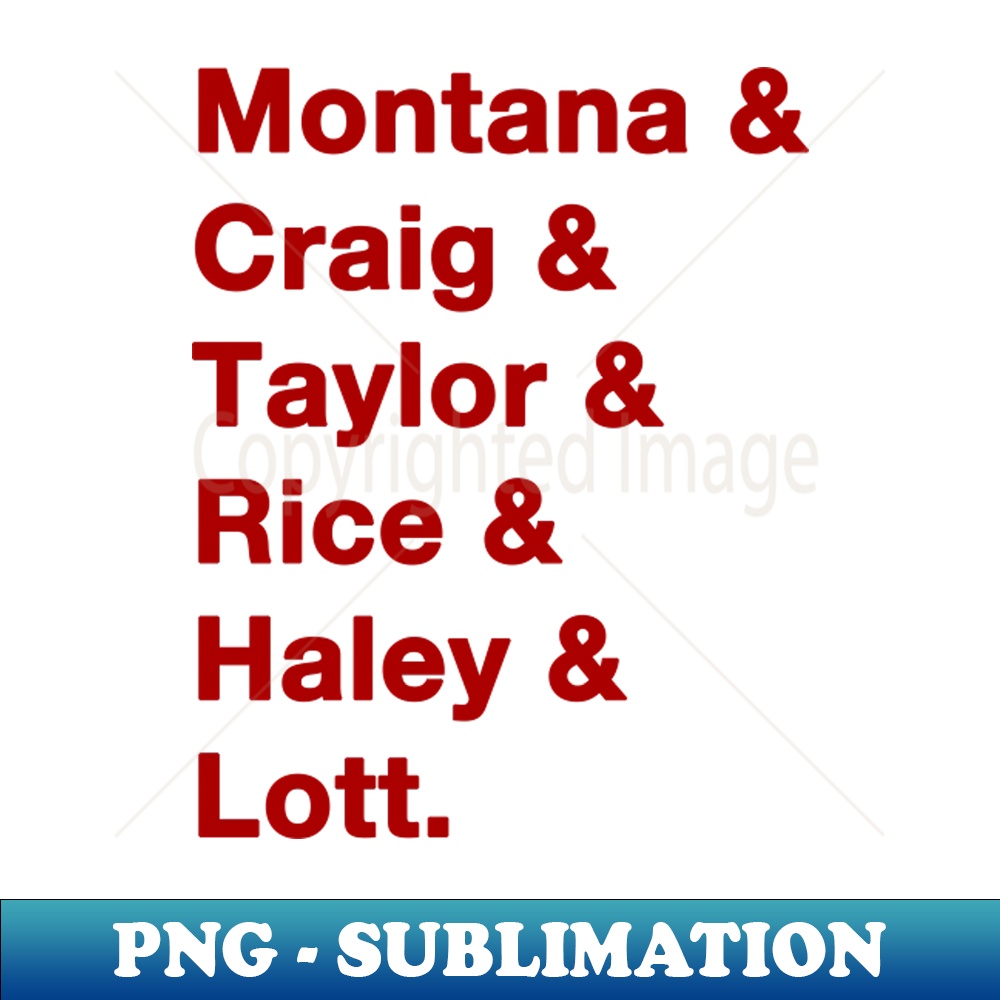 1989 49ers Greats Red HighResolution PNG Sublimation File Inspire