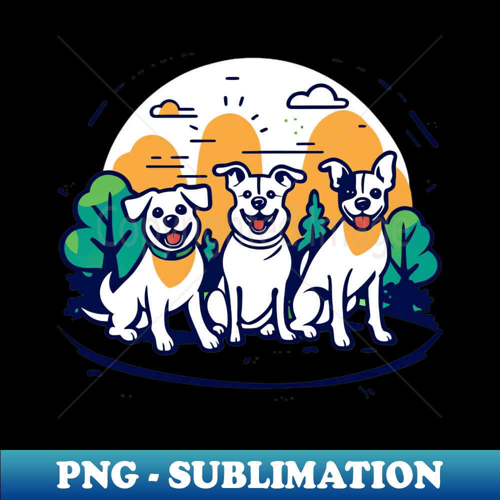 3 Happy Dogs Design - PNG Transparent Digital Download File - Inspire ...