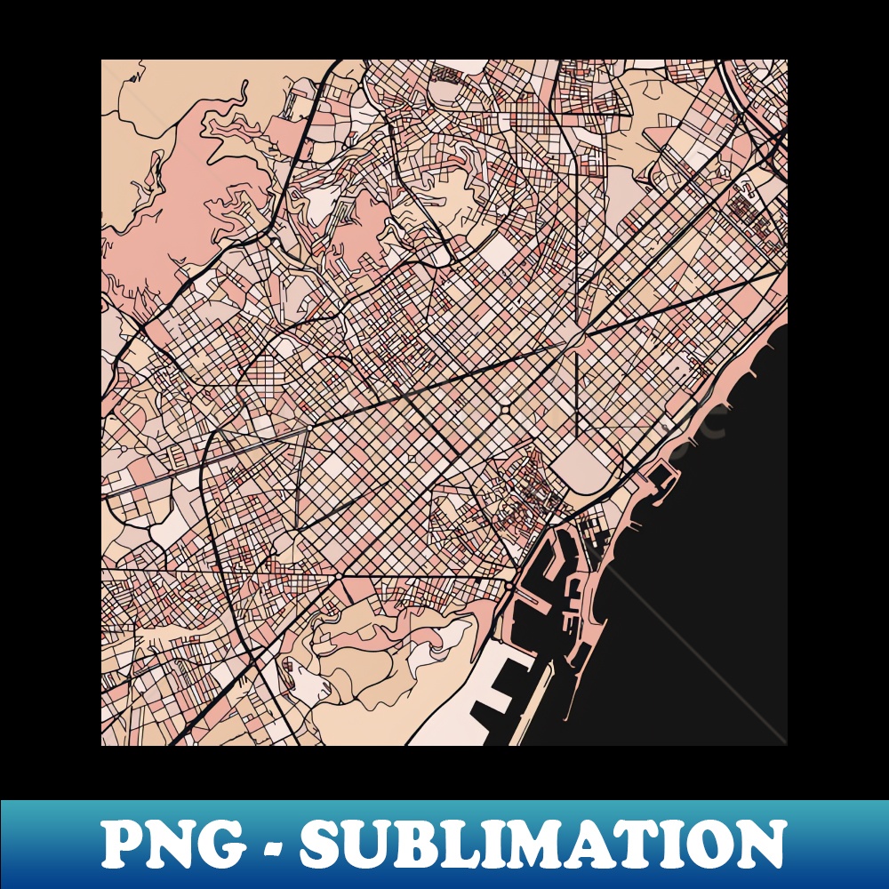 Barcelona Map Pattern in Soft Pink Pastels - Professional Su | Inspire ...