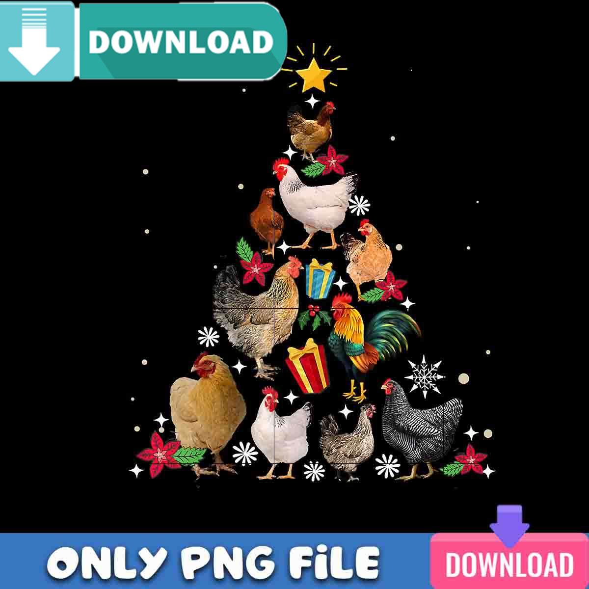 Christmas Chickens Tree PNG Perfect Files Design Download Inspire Uplift